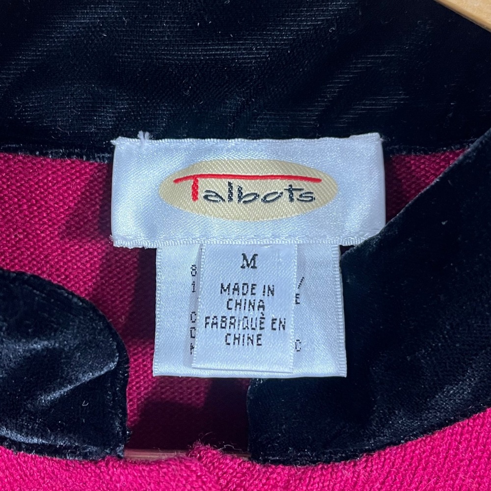 Talbots VTG Old Money Silk Cashmere Cardigan Sweater Velvet Peter Pan Collar Med - Picture 3 of 8